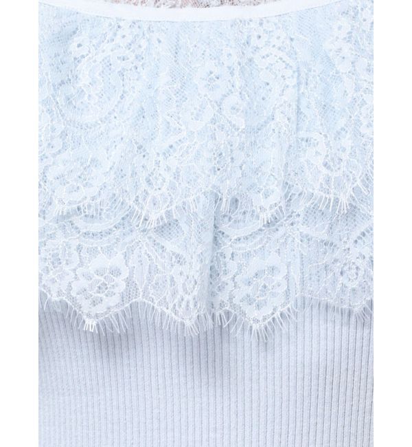 MERCURYDUO「異素材レースフリルニット」|ニット・セーター|