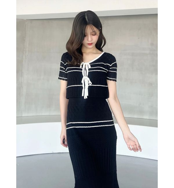 MERCURYDUO「クロシェ風ニットセットアップ」|ワンピース|