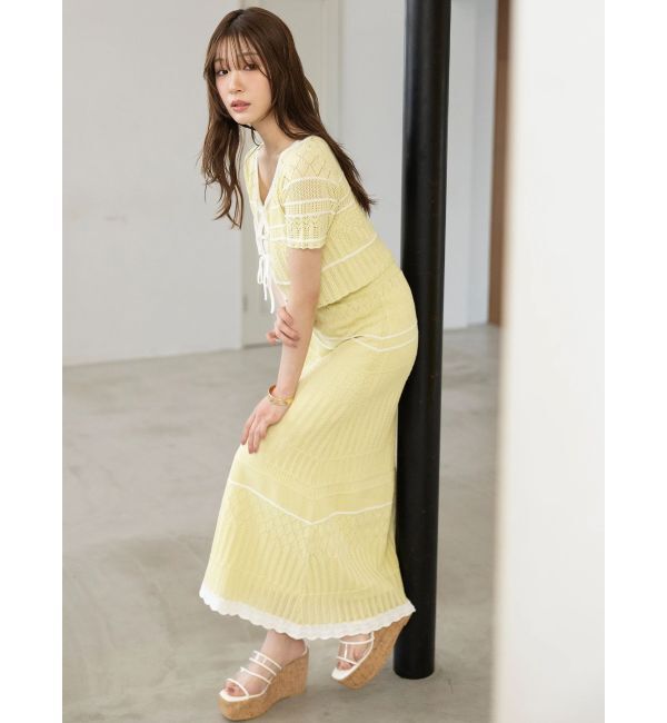 MERCURYDUO「クロシェ風ニットセットアップ」|ワンピース|