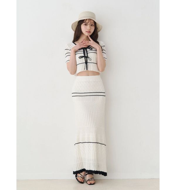 MERCURYDUO「クロシェ風ニットセットアップ」|ワンピース|