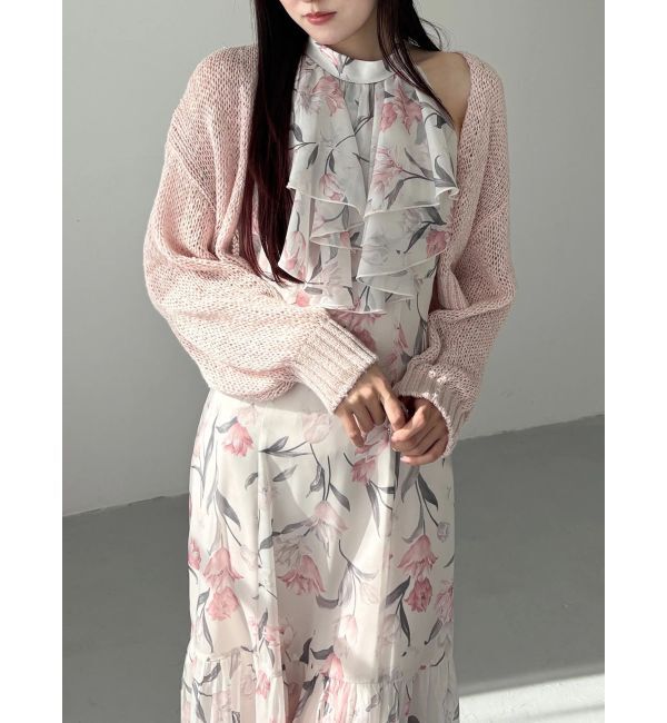 MERCURYDUO「スカシ編ミラメコンボレロカーディガン」|カーディガン|