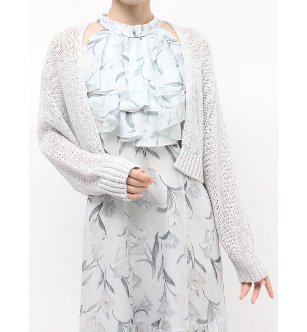 MERCURYDUO「スカシ編ミラメコンボレロカーディガン」|カーディガン|ライトグレー