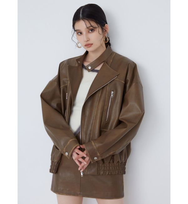 MURUA「ヴィンテージライクフェイクレザーミニスカート」|スカート|