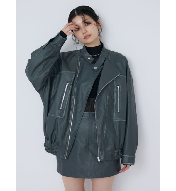 MURUA「ヴィンテージライクフェイクレザーミニスカート」|スカート|