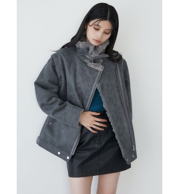 MURUA「ヴィンテージライクフェイクレザーミニスカート」|スカート|