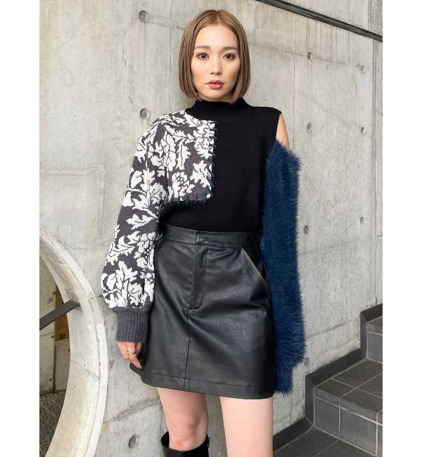 MURUA「ヴィンテージライクフェイクレザーミニスカート」|スカート|