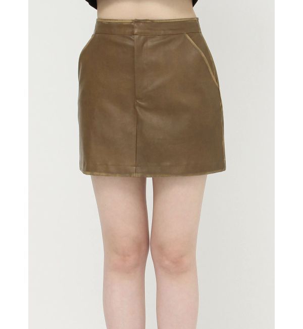MURUA「ヴィンテージライクフェイクレザーミニスカート」|スカート|