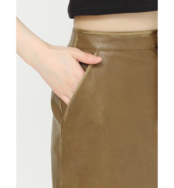 MURUA「ヴィンテージライクフェイクレザーミニスカート」|スカート|