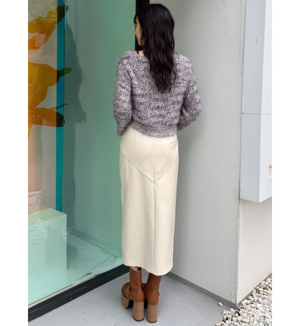 MURUA「ZIPスリットフェイクレザーナロースカート」|スカート|