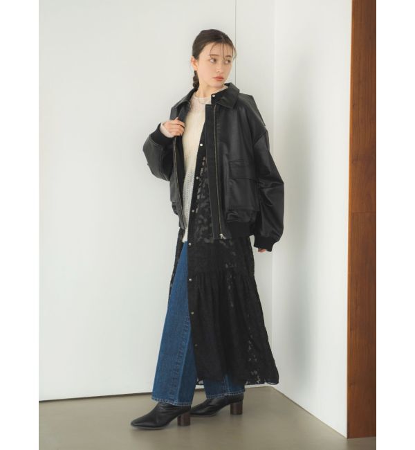 Ungrid「スリーブデザインジャカードワンピース」|ワンピース|