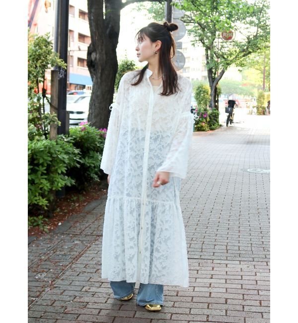 Ungrid「スリーブデザインジャカードワンピース」|ワンピース|