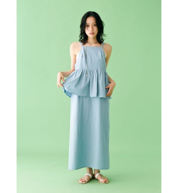 Ungrid「【WEB限定】ビスチェデザインキャミワンピース」|ワンピース|ブルー