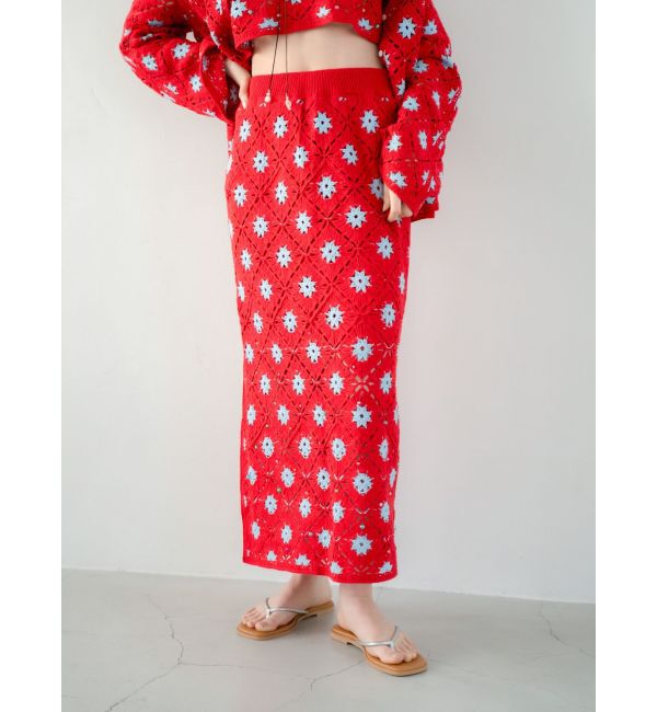 Ungrid「ビーズコンビニットアイラインスカート」|スカート|