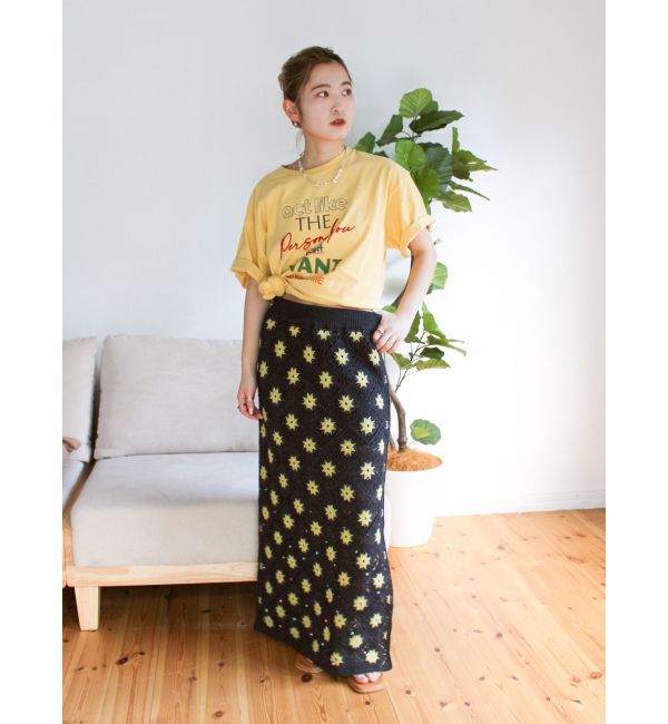 Ungrid「ビーズコンビニットアイラインスカート」|スカート|