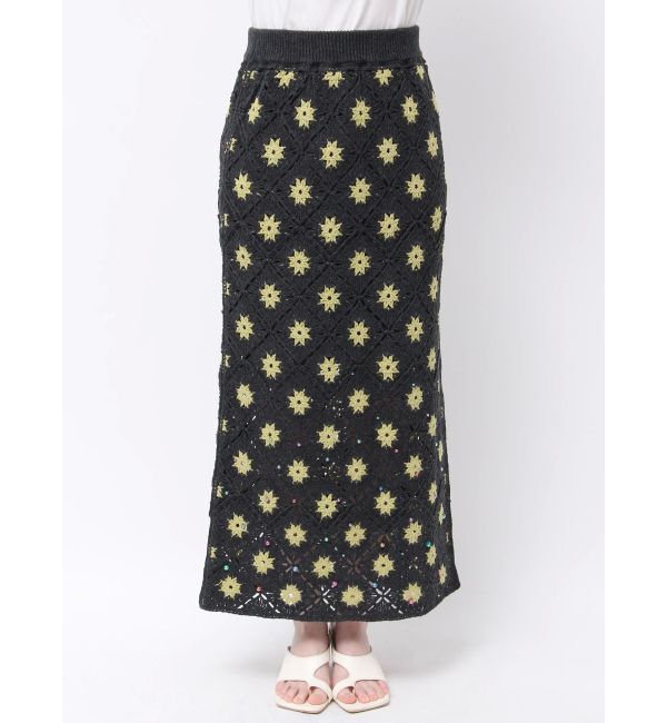 Ungrid「ビーズコンビニットアイラインスカート」|スカート|