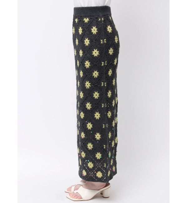 Ungrid「ビーズコンビニットアイラインスカート」|スカート|