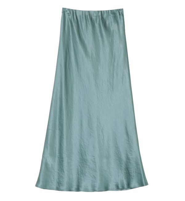 LAGUNAMOON「サテンナロースカート」|スカート|ブルー
