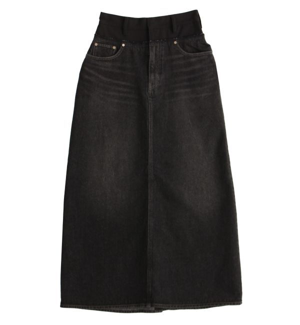 LAGUNAMOON「ドッキングデニムスカート」|スカート|ブラック