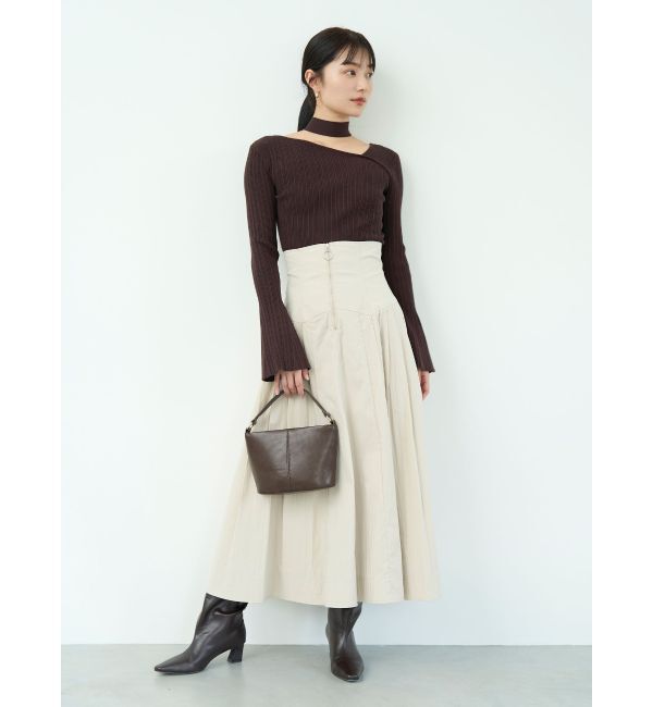 LAGUNAMOON「フロントZIPコルセットデザインフレアスカート」|スカート|