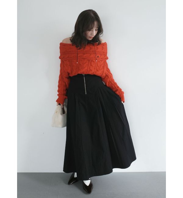 LAGUNAMOON「フロントZIPコルセットデザインフレアスカート」|スカート|