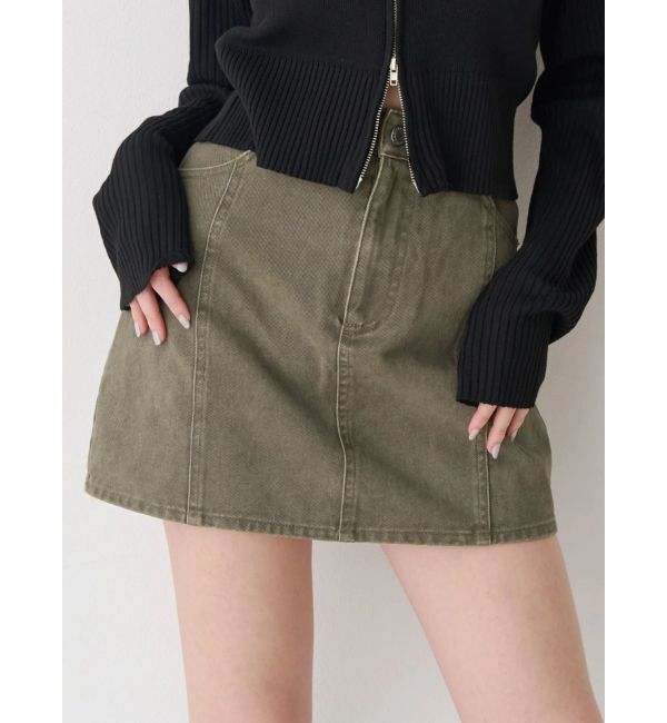 EVRIS「ツイルタイトミニスカート」|スカート|カーキ