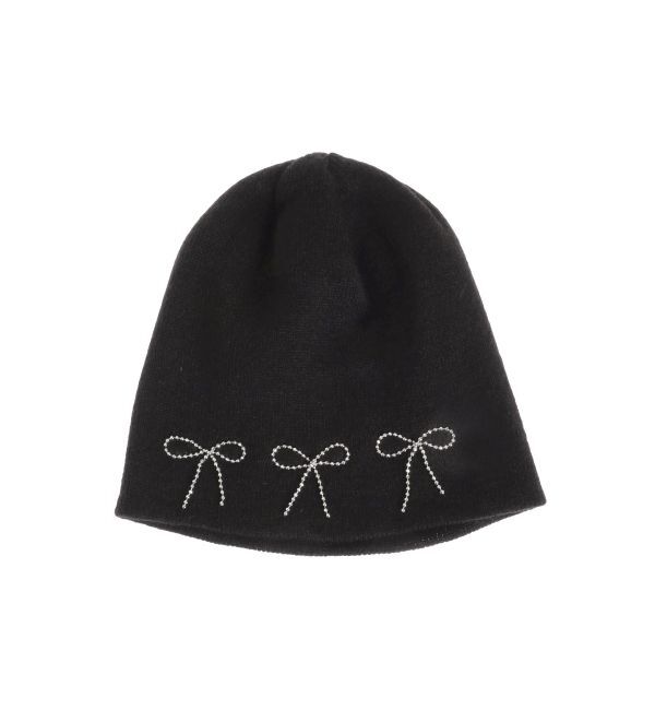 jouetie「リボンビーニー」|ニット帽|ブラック