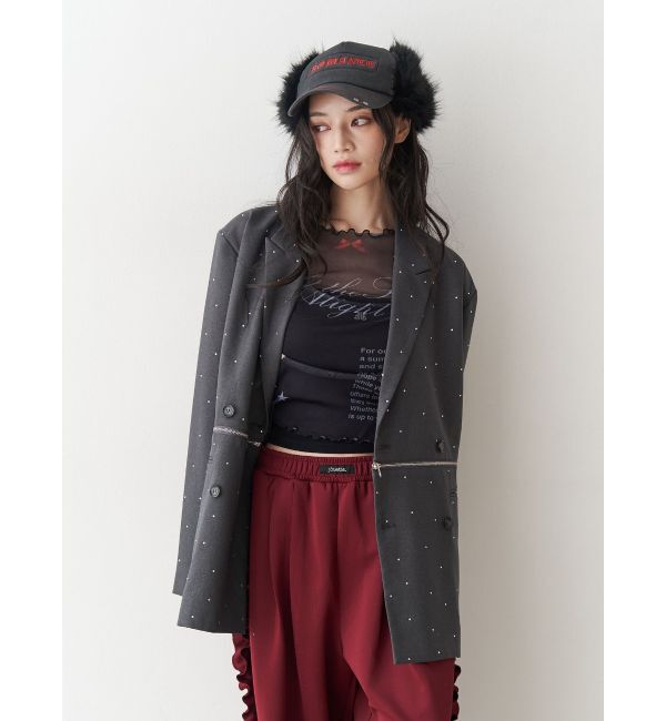 jouetie「カットアウトグラフィックシアートップス」|Tシャツ・カットソー|