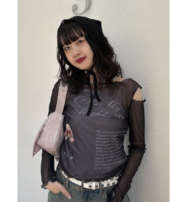 jouetie「カットアウトグラフィックシアートップス」|Tシャツ・カットソー|