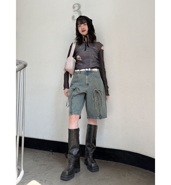 jouetie「カットアウトグラフィックシアートップス」|Tシャツ・カットソー|