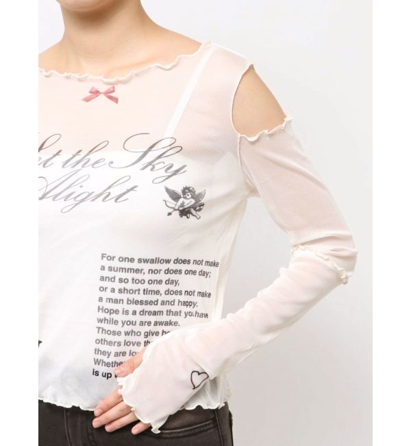 jouetie「カットアウトグラフィックシアートップス」|Tシャツ・カットソー|