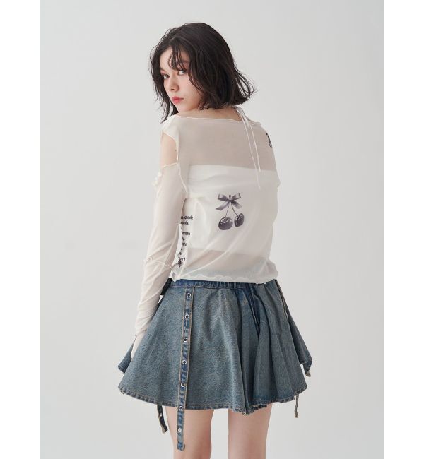 jouetie「カットアウトグラフィックシアートップス」|Tシャツ・カットソー|