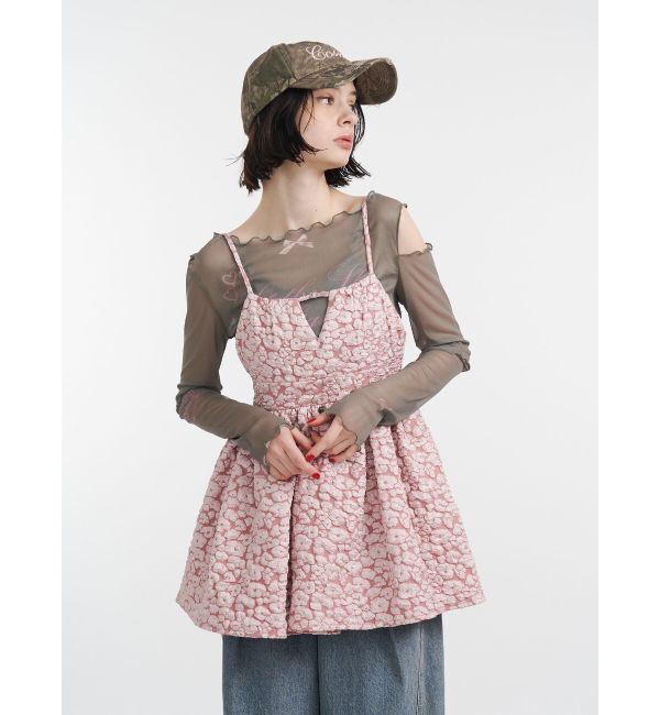 jouetie「カットアウトグラフィックシアートップス」|Tシャツ・カットソー|