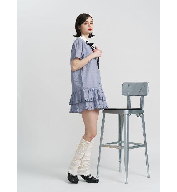 jouetie「リボンタイヘムフリルチュニックシャツ」|シャツ・ブラウス|