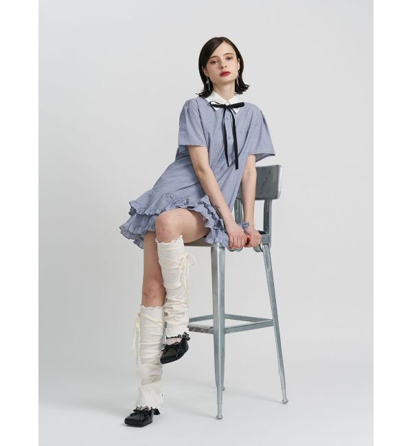 jouetie「リボンタイヘムフリルチュニックシャツ」|シャツ・ブラウス|