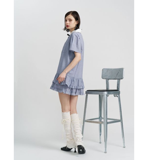 jouetie「リボンタイヘムフリルチュニックシャツ」|シャツ・ブラウス|