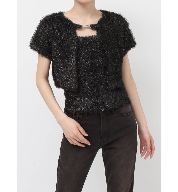 jouetie「ハーフスリーブラメニットアンサンブル」|ニット・セーター|