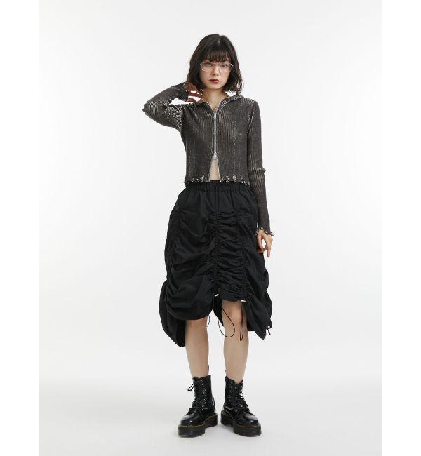 jouetie「コンパクトニットZIPフーディ」|ニット・セーター|