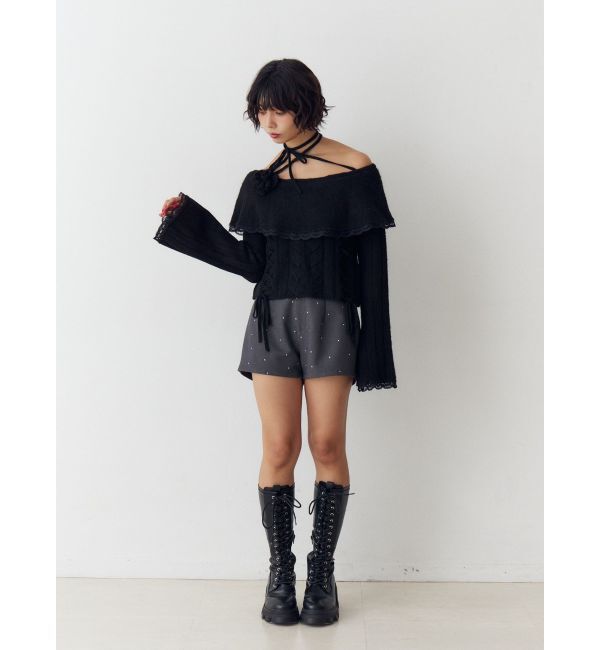 jouetie「フリルレースオフショルトップス」|ニット・セーター|