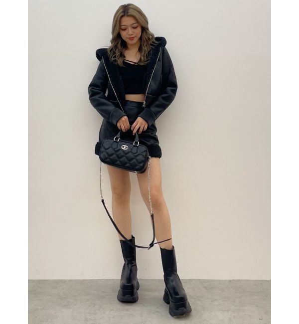 GYDA「フェイクレザーボアスカートライクショートパンツ【SETUP着用可】」|スカート|