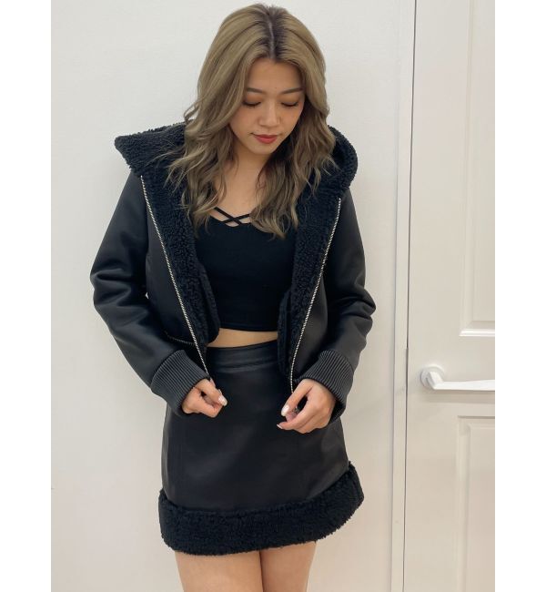 GYDA「フェイクレザーボアスカートライクショートパンツ【SETUP着用可】」|スカート|