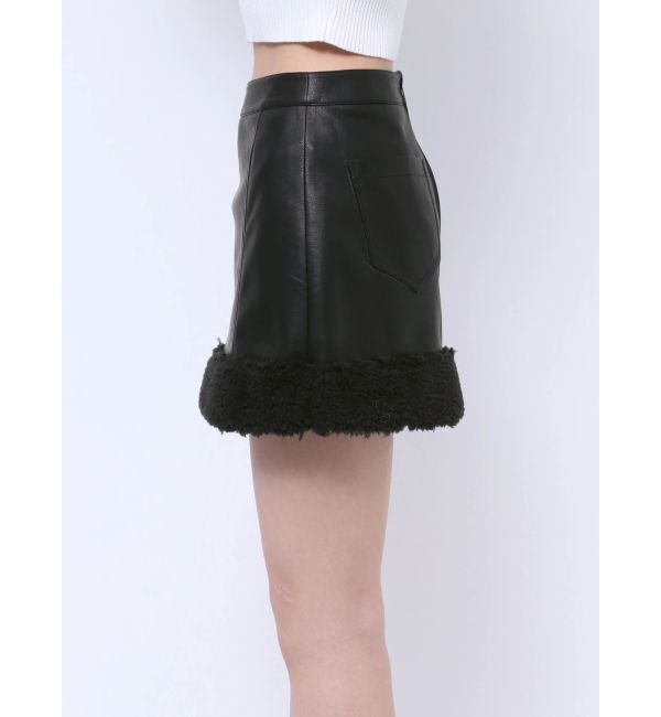 GYDA「フェイクレザーボアスカートライクショートパンツ【SETUP着用可】」|スカート|
