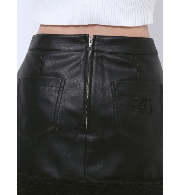 GYDA「フェイクレザーボアスカートライクショートパンツ【SETUP着用可】」|スカート|