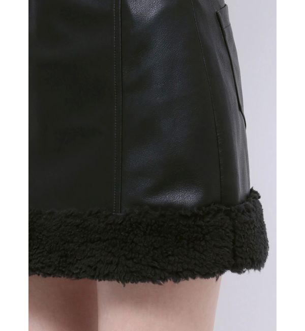 GYDA「フェイクレザーボアスカートライクショートパンツ【SETUP着用可】」|スカート|