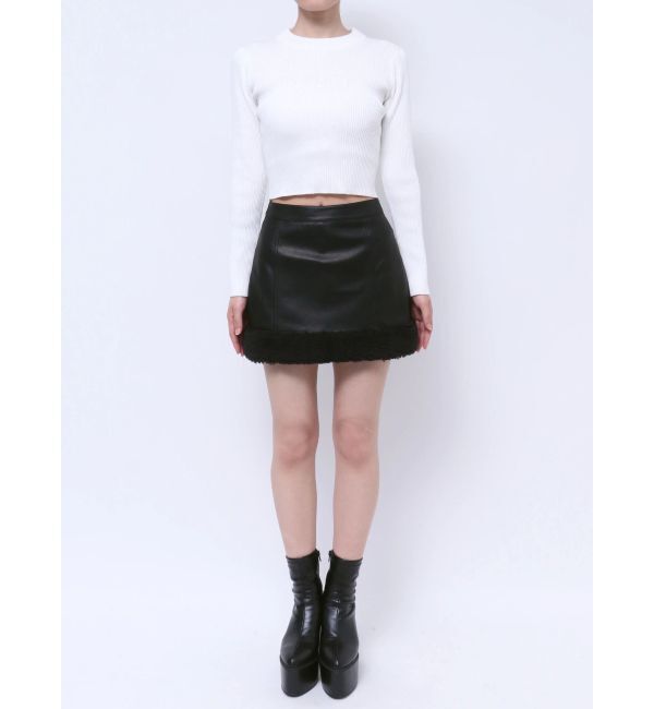 GYDA「フェイクレザーボアスカートライクショートパンツ【SETUP着用可】」|スカート|