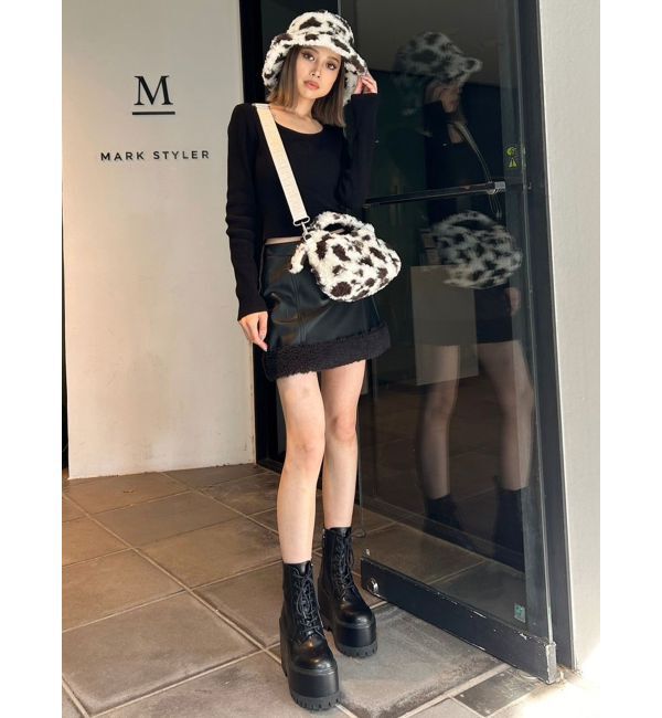 GYDA「フェイクレザーボアスカートライクショートパンツ【SETUP着用可】」|スカート|