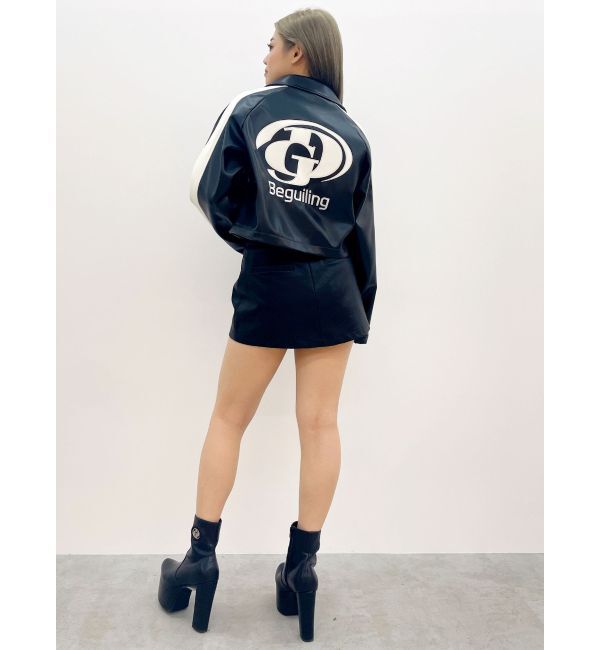 GYDA「フェイクレザーベルトスカートライクショートパンツ」|スカート|