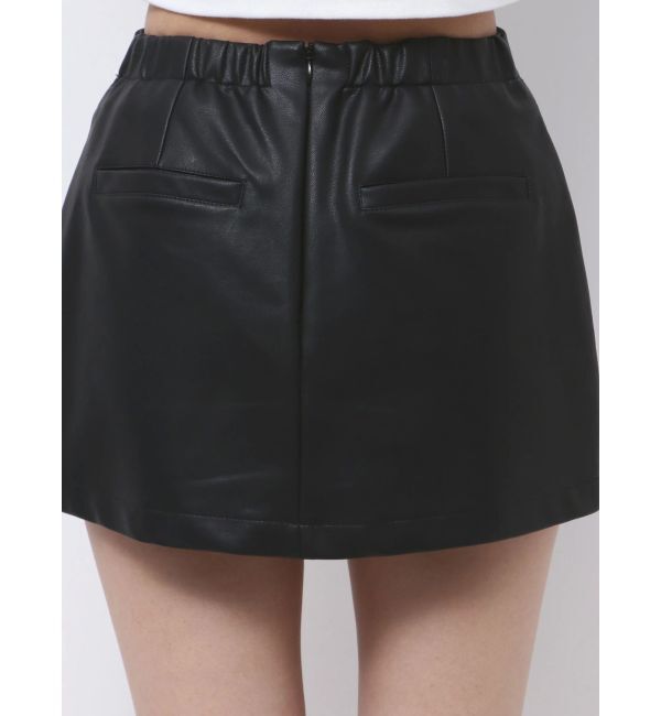 GYDA「フェイクレザーベルトスカートライクショートパンツ」|スカート|