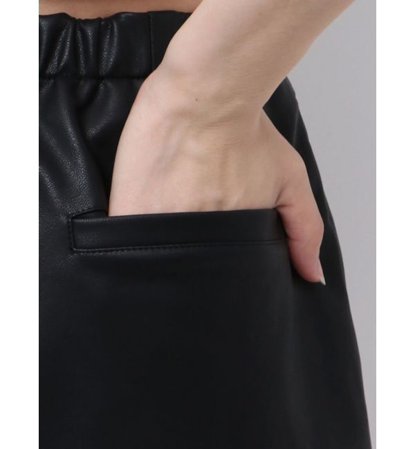 GYDA「フェイクレザーベルトスカートライクショートパンツ」|スカート|