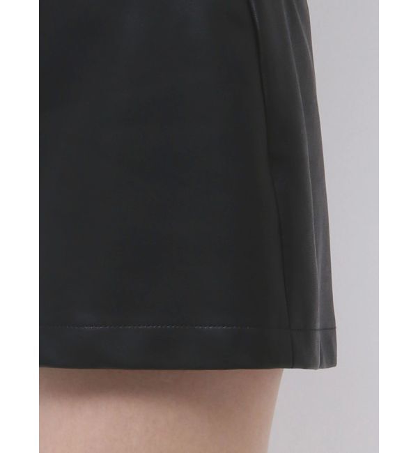 GYDA「フェイクレザーベルトスカートライクショートパンツ」|スカート|