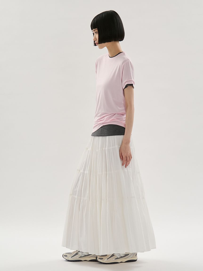emmi atelier「コットンボリュームティアードスカート」|スカート|WHT